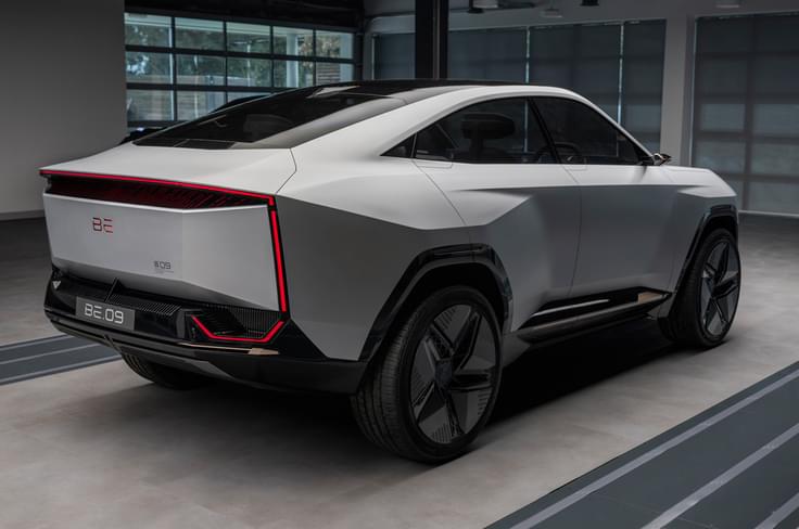 Mahindra BE.09 rear quarter Mahindra BE.09 rear quarter